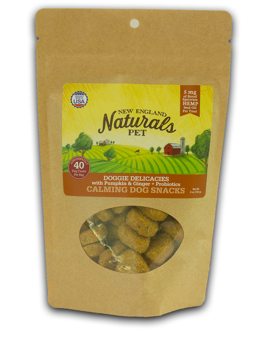 New England Naturals Doggie Delicacies with Pumpkin & Ginger + Probiotics with Hemp Seed Oil